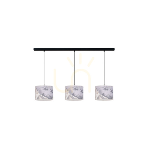 Verifica Lampa suspendată Lobos 3xE27 Max. 40 W Negru/Transparent/Gri-Albastru