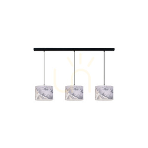 Lampa suspendată Lobos 3xE27 Max. 40 W Negru/Transparent/Gri-Albastru small 0