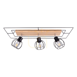 Lampa de tavan Chester, 3xE27, Max. 60 W, stejar uleiat/negru, 78 cm small 0