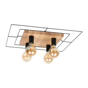 Lampa de tavan Chester, 4xE27, Max. 60 W, stejar uleiat/negru, 58 cm small 0