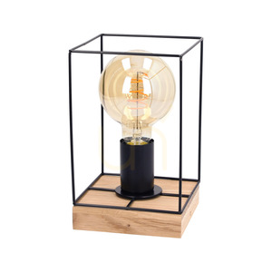 Lampa de masă Gretter, 1xE27, Max. 25 W, stejar uleiat/negru, 13,5 cm small 0