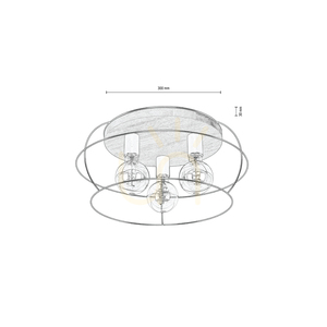 Lampa de tavan Chester, 3xE27, Max. 60 W, stejar uleiat/negru, Ø 50 cm small 1