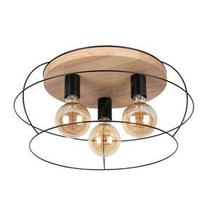 Lampa de tavan Chester, 3xE27, Max. 60 W, stejar uleiat/negru, Ø 50 cm small 0