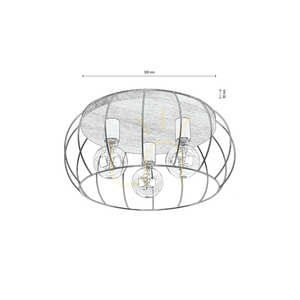 Lampa de tavan Chester, 3xE27, Max. 60 W, fag lustruit cu ulei/negru, Ø 50 cm small 1
