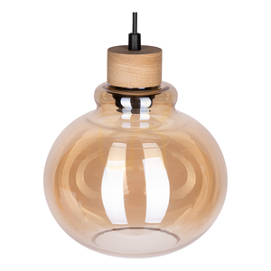 Lampa suspendată Serena 3xE27 Max. 60 W, stejar uleiat/PVC negru/maro, Ø 40 cm small 2