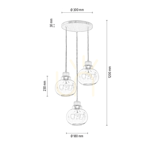 Lampa suspendată Serena 3xE27 Max. 60 W, stejar uleiat/PVC negru/maro, Ø 40 cm small 4