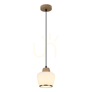 Lampa suspendată Rondas 1xE14 Max. 40 W, stejar uleiat/transparent/alb/crom, Ø 10,3 cm small 1