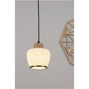 Lampa suspendată Rondas 1xE14 Max. 40 W, stejar uleiat/transparent/alb/crom, Ø 10,3 cm small 2