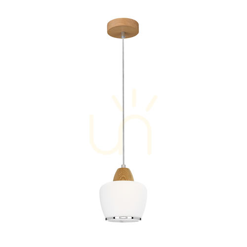 Verifica Lampa suspendată Rondas 1xE14 Max. 40 W, stejar uleiat/transparent/alb/crom, Ø 10,3 cm