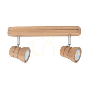 Lampă de tavan Tessa 2xGU10 LED 4,5 W, stejar uleiat, 29 cm small 1