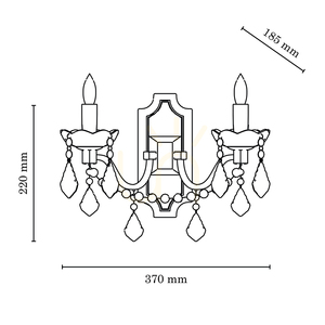 Aplică de perete Odessa 2xE14 Max. 40 W, auriu/transparent, 37 cm small 2