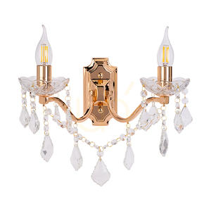 Aplică de perete Odessa 2xE14 Max. 40 W, auriu/transparent, 37 cm small 0