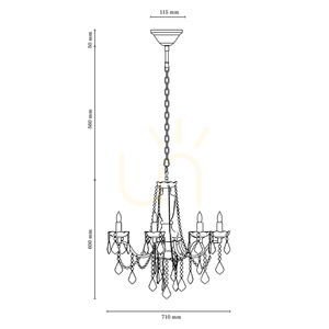 Lampa suspendată Odessa, 8xE14, Max. 40 W, auriu/transparent, Ø 71 cm small 3