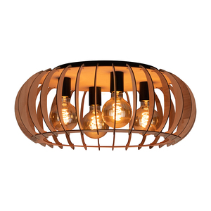 Lampa de tavan Shiro, 4xE27, Max. 15 W, negru/mesteacăn, Ø 60 cm small 1