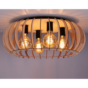 Lampa de tavan Shiro, 4xE27, Max. 15 W, negru/mesteacăn, Ø 60 cm small 2