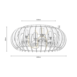 Lampa de tavan Shiro, 4xE27, Max. 15 W, negru/mesteacăn, Ø 60 cm small 3