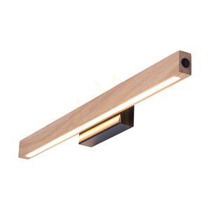 Aplică de perete Valjevo, include 2 LED-uri de 17,5 W, negru/stejar uleiat/comutator lateral, 60 cm small 1