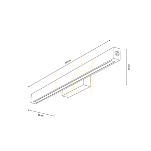 Aplică de perete Valjevo, include 2 LED-uri de 17,5 W, negru/stejar uleiat/comutator lateral, 60 cm small 2