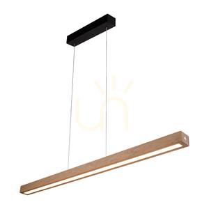Lampa suspendată Valjevo U&amp;D, include 1 bec LED de 36 W, negru/stejar uleiat, variator tactil, 115 cm small 1