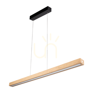 Lampa suspendată Valjevo U&amp;D, include 1 bec LED de 36 W, negru/stejar uleiat, variator tactil, 115 cm small 0