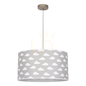 Lampa suspendată Fiete, 1xE27, Max. 60 W, pin vopsit în gri/crom/transparent/gri-alb, Ø 45 cm small 0