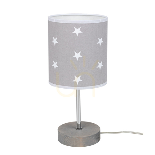 Verifica Lampa de masă Fiete, 1xE27, Max. 25 W, pin vopsit în gri/crom/gri-alb, Ø 13 cm