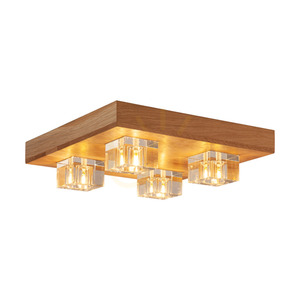 Lampa de tavan Tony, include 4 LED-uri G4 de 2,5 W, stejar uleiat/transparent, 34 cm small 1