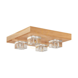 Lampa de tavan Tony, include 4 LED-uri G4 de 2,5 W, stejar uleiat/transparent, 34 cm small 0