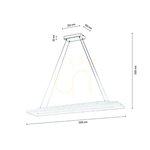 Lampa suspendată Tablero 2xLED, 42 W, negru/stejar uleiat, 120 cm small 5