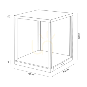 Măsuță de ajutor Tavoli Glass cu 1 LED, 27 W, stejar uleiat/mat/cu variator tactil, 45,5 cm small 2