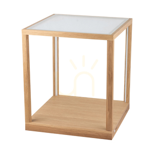 Măsuță de ajutor Tavoli Glass cu 1 LED, 27 W, stejar uleiat/mat/cu variator tactil, 45,5 cm small 0