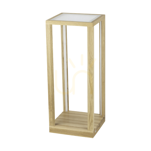 Verifica Măsuță de colț Tavoli Glass cu 1 LED, 33 W, stejar uleiat/negru/sticlă mată/dimmer tactil, 25 cm