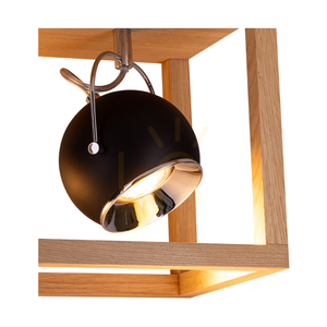 Lampa de tavan Roy, include 1 bec LED GU10 de 5 W, stejar uleiat/negru, 20 cm small 1