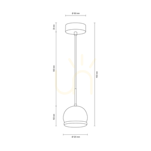 Lampă suspendată Ball Wood, include 1 bec LED GU10 de 5 W, stejar uleiat/satinat, Ø12 cm small 2