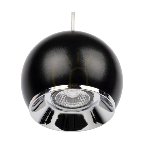Verifica Lampă suspendată Ball Wood, include 1 bec LED GU10 de 5 W, nuc/negru, Ø 12 cm