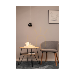 Lampă suspendată Ball Wood, include 1 bec LED GU10 de 5 W, nuc/negru, Ø 12 cm small 3