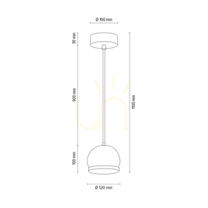 Lampă suspendată Ball Wood, include 1 bec LED GU10 de 5 W, nuc/negru, Ø 12 cm small 4