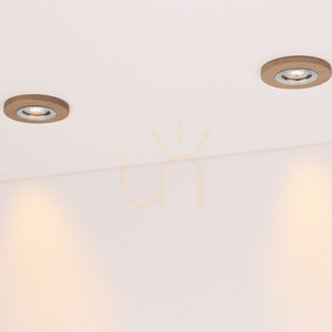 Lampa de tavan rotundă Vitar Wood, include 1 bec LED GU10 de 6 W, stejar uleiat, Ø10 cm small 1