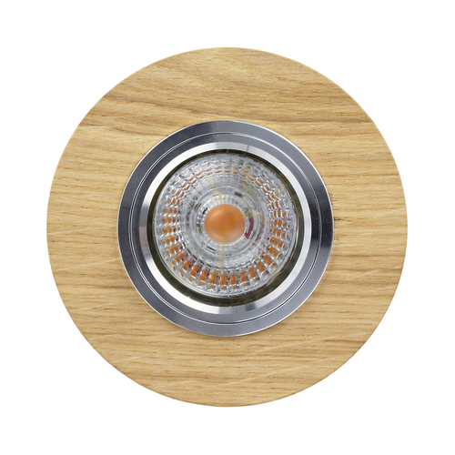 Verifica Lampa de tavan rotundă Vitar Wood, include 1 bec LED GU10 de 6 W, stejar uleiat, Ø10 cm