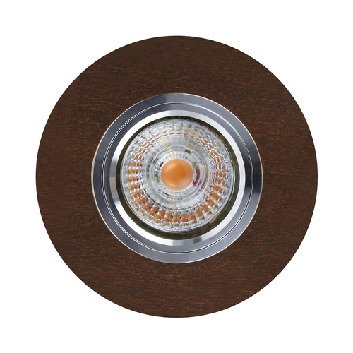 Verifica Lampa de tavan rotundă Vitar Wood, include 1 bec LED GU10 de 6 W, nuanță de nuc, Ø 10 cm