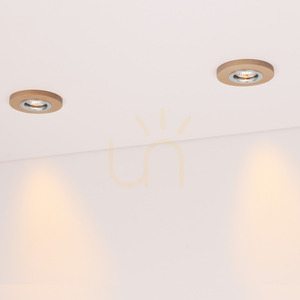 Lampa de tavan rotundă Vitar Wood, include 1 bec LED GU10 de 6 W, mesteacăn, Ø 10 cm small 1