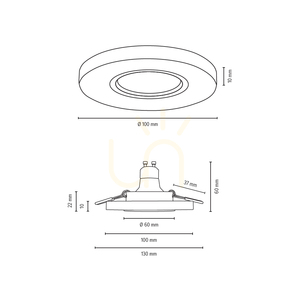 Lampa de tavan rotundă Vitar Wood, include 1 bec LED GU10 de 6 W, mesteacăn, Ø 10 cm small 2