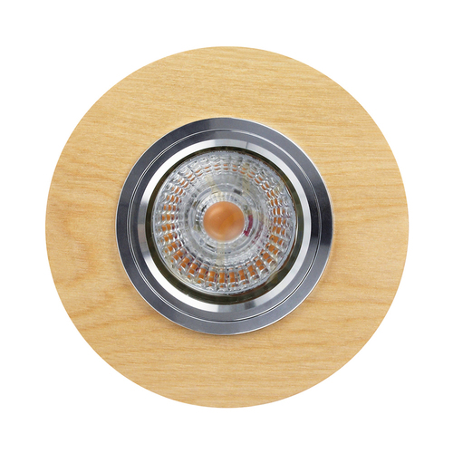 Verifica Lampa de tavan rotundă Vitar Wood, include 1 bec LED GU10 de 6 W, mesteacăn, Ø 10 cm