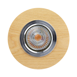 Lampa de tavan rotundă Vitar Wood, include 1 bec LED GU10 de 6 W, mesteacăn, Ø 10 cm small 0