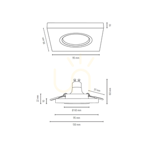 Lampa de tavan pătrată Vitar Wood, include 1 bec LED GU10 de 6 W, stejar uleiat, 9,5 cm small 2