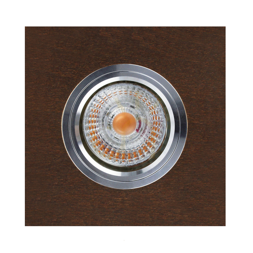 Verifica Lampa de tavan pătrată Vitar Wood, include 1 bec LED GU10 de 6 W, nuanță de nuc, 9,5 cm