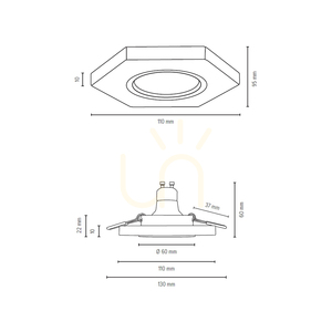 Lampa de tavan Vitar Wood, include 1 bec LED GU10 de 6 W, stejar uleiat/crom, 11 cm small 1