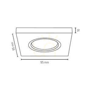 Lampa de tavan Vitar Square, include 1 bec LED GU10 de 6 W, alb/crom, 9,5 cm small 3