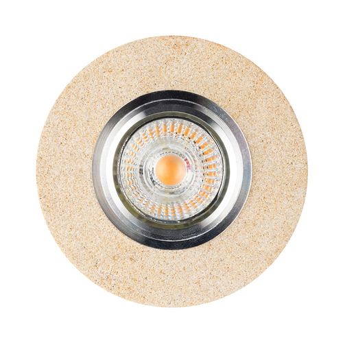 Verifica Lampa de tavan rotundă Vitar din piatră de nisip, include 1 bec LED GU10 de 6 W, piatră de nisip/crom, Ø 10 cm