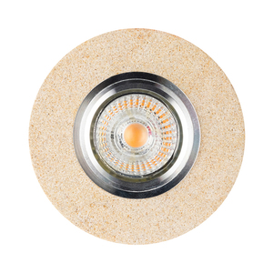 Lampa de tavan rotundă Vitar din piatră de nisip, include 1 bec LED GU10 de 6 W, piatră de nisip/crom, Ø 10 cm small 0